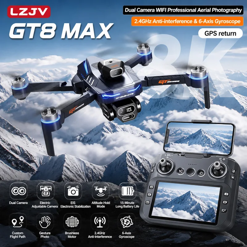 Drone Camera Lens - Drone pliable GT8 Max 8K HD