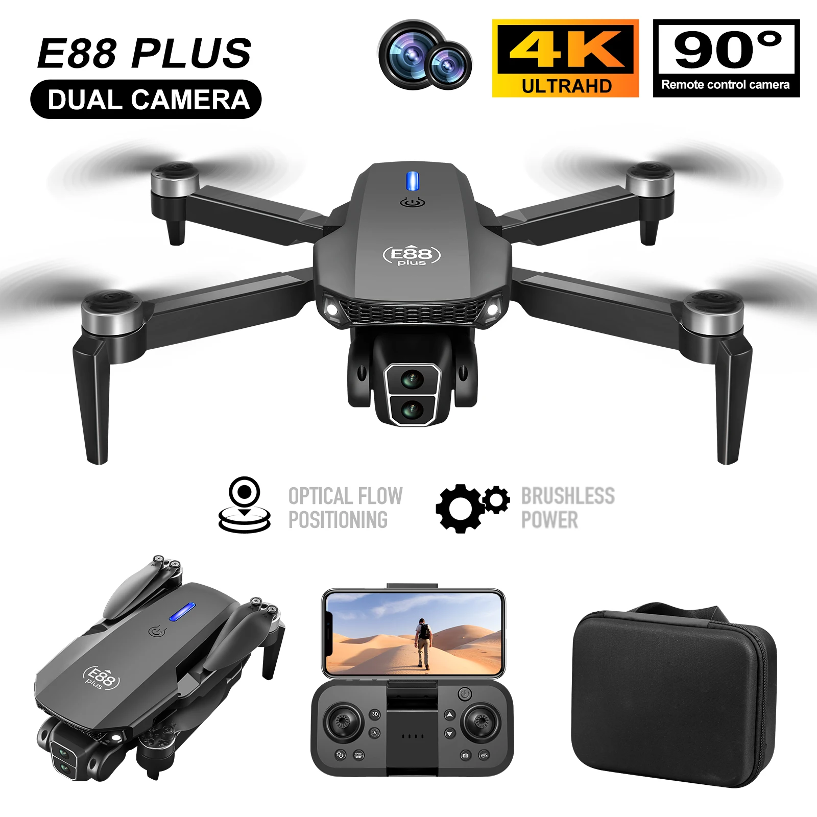 Nouveau drone quadrirotor E88  - Drone Camera Night Vision avis et prix
